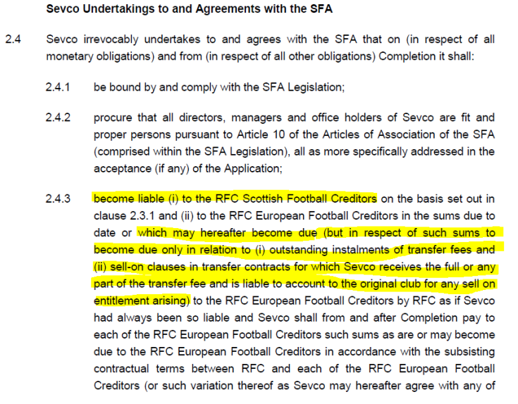 Extend of subsequent liabilities